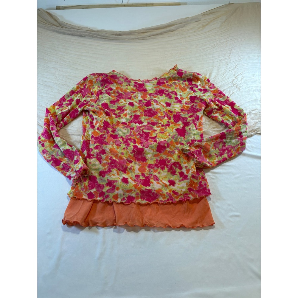 Sigrid Olsen Neon Layered‎ Tank/Long Sleeve Lightweight Top Size SP - Picture 8 of 8